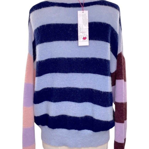 Parker NY Multicolor Striped Mohair Blend Sweater. Size S - Picture 6 of 14